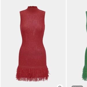 MICAS Knit Fringe Sleeveless Dress